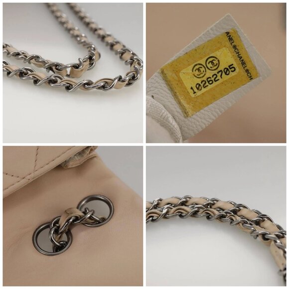 CHANEL Matelasse Chain Shoulder Bag Grained Calf Skin Pink CC Auth - Picture 14 of 15